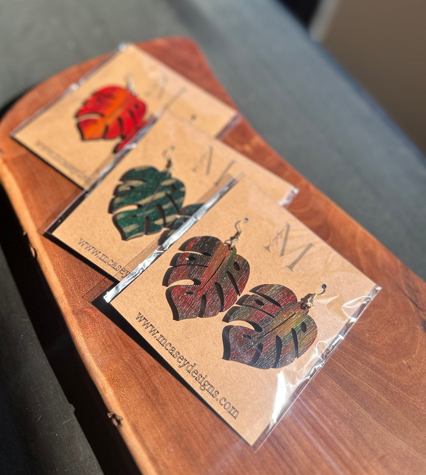 Green & Gold ‘Autumn Leaves’ Earrings