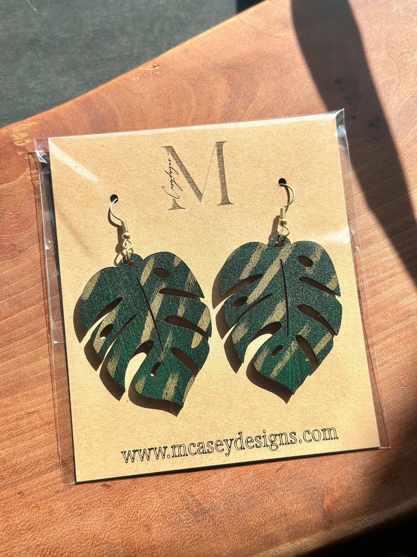Green & Gold ‘Autumn Leaves’ Earrings