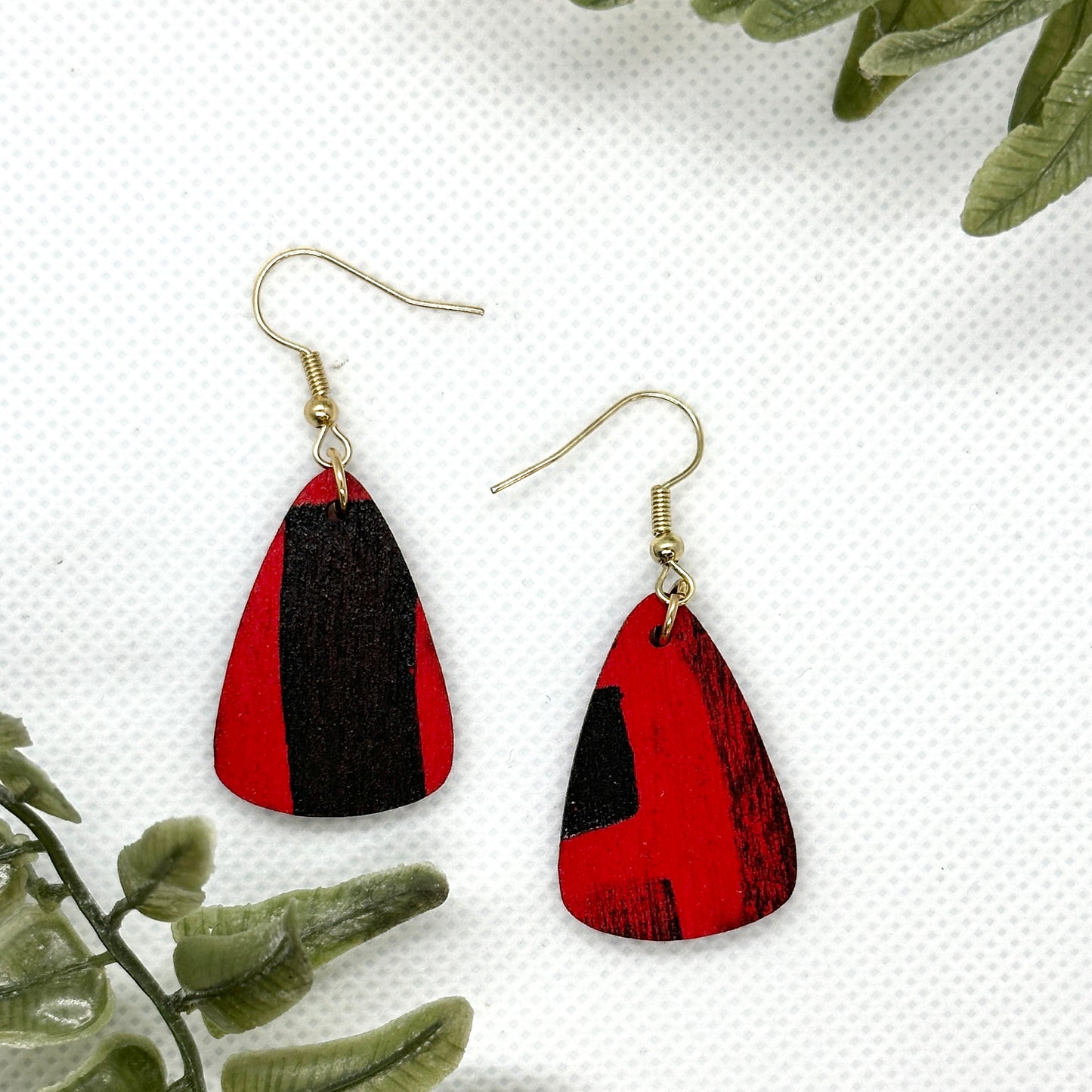 Mini Red and Black Earrings