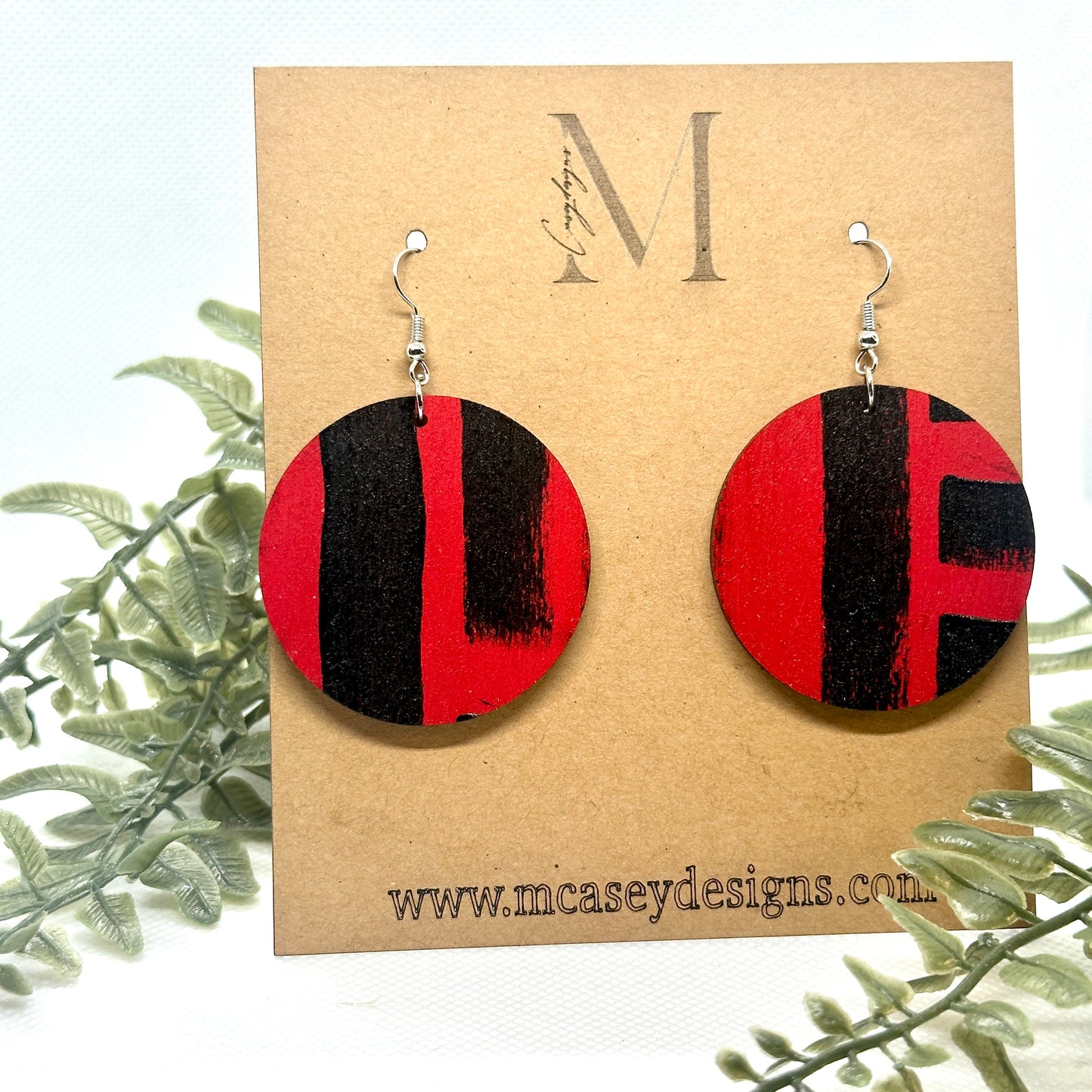 Black & Red ‘Abstract Circle’ Earrings