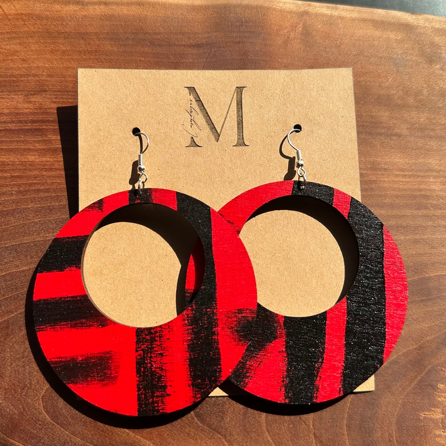 Red & Black ‘Hoop’ Earrings
