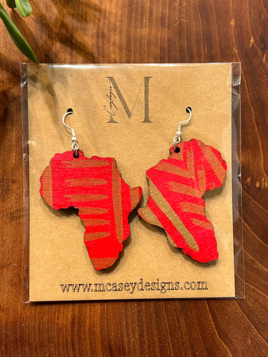 Red & Gold ‘Africa’ Earrings