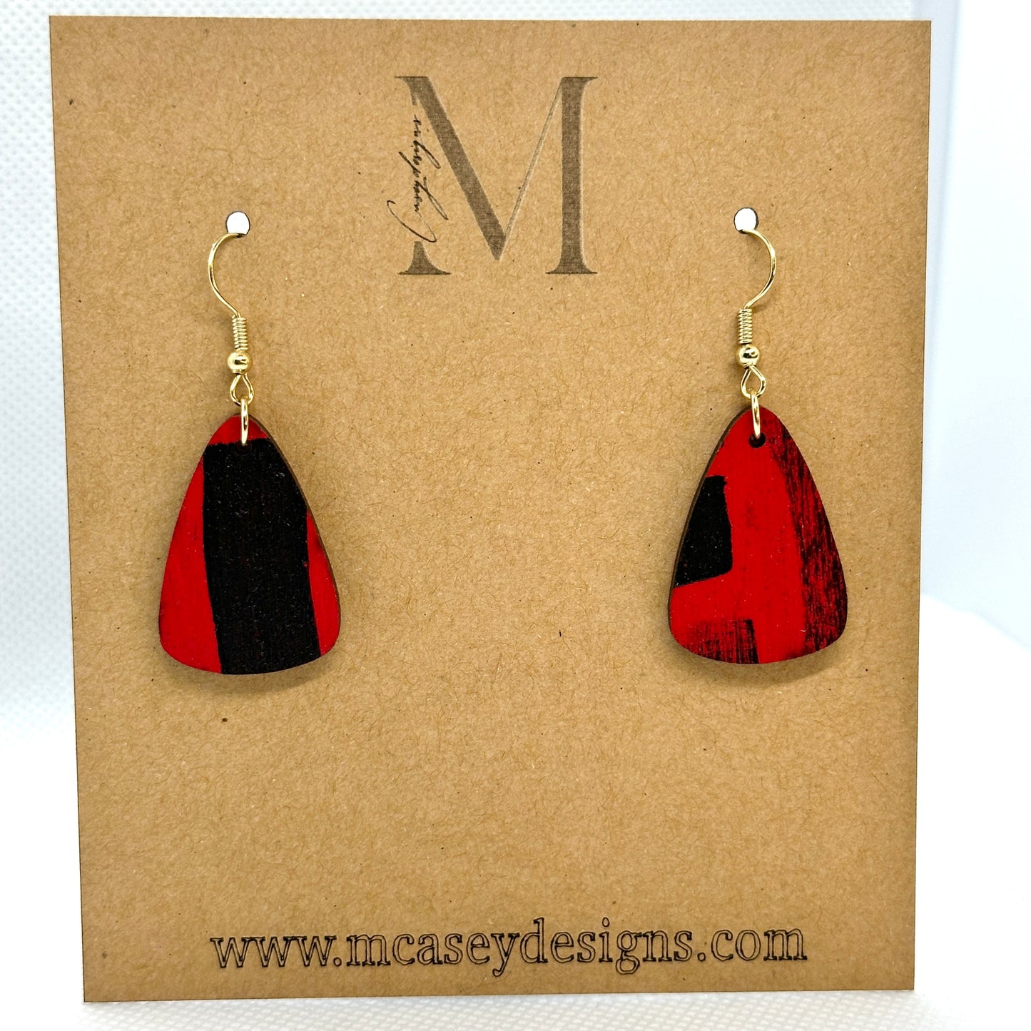 Mini Red and Black Earrings