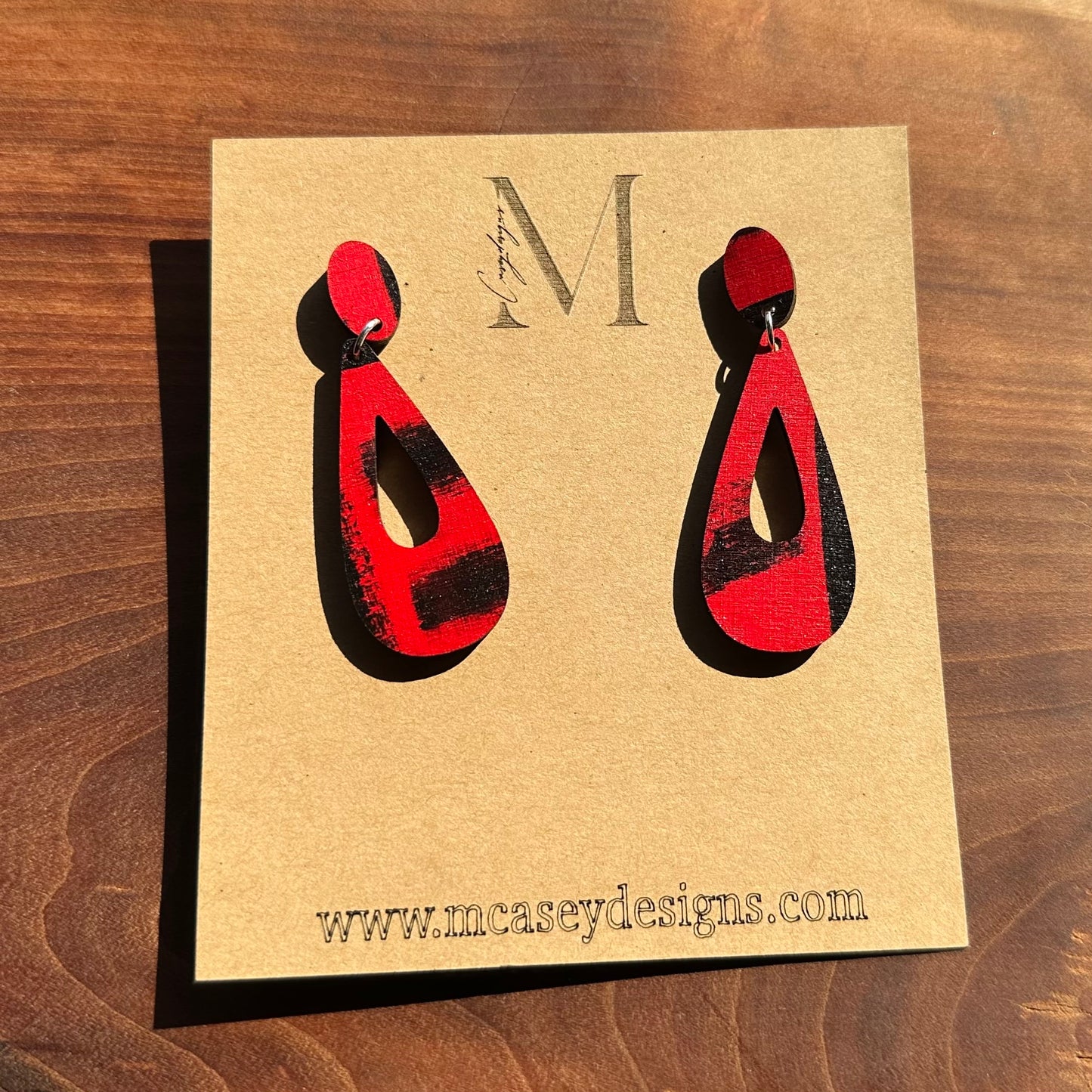 Red & Black ‘Raindrop’ Earrings