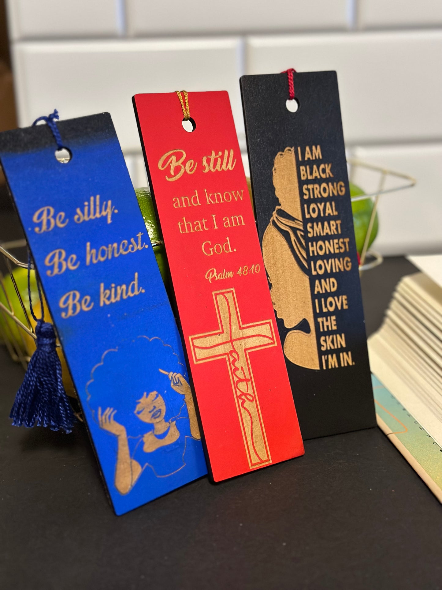 Wood Engraved Bookmarks
