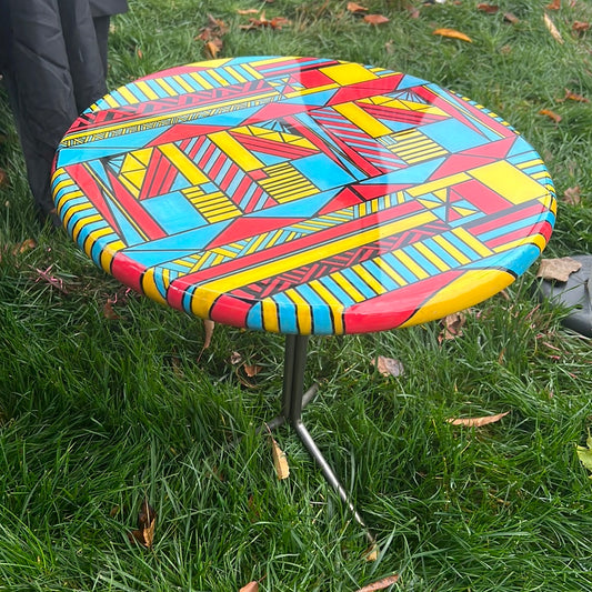 Colorful Print Side Table - M Casey Designs