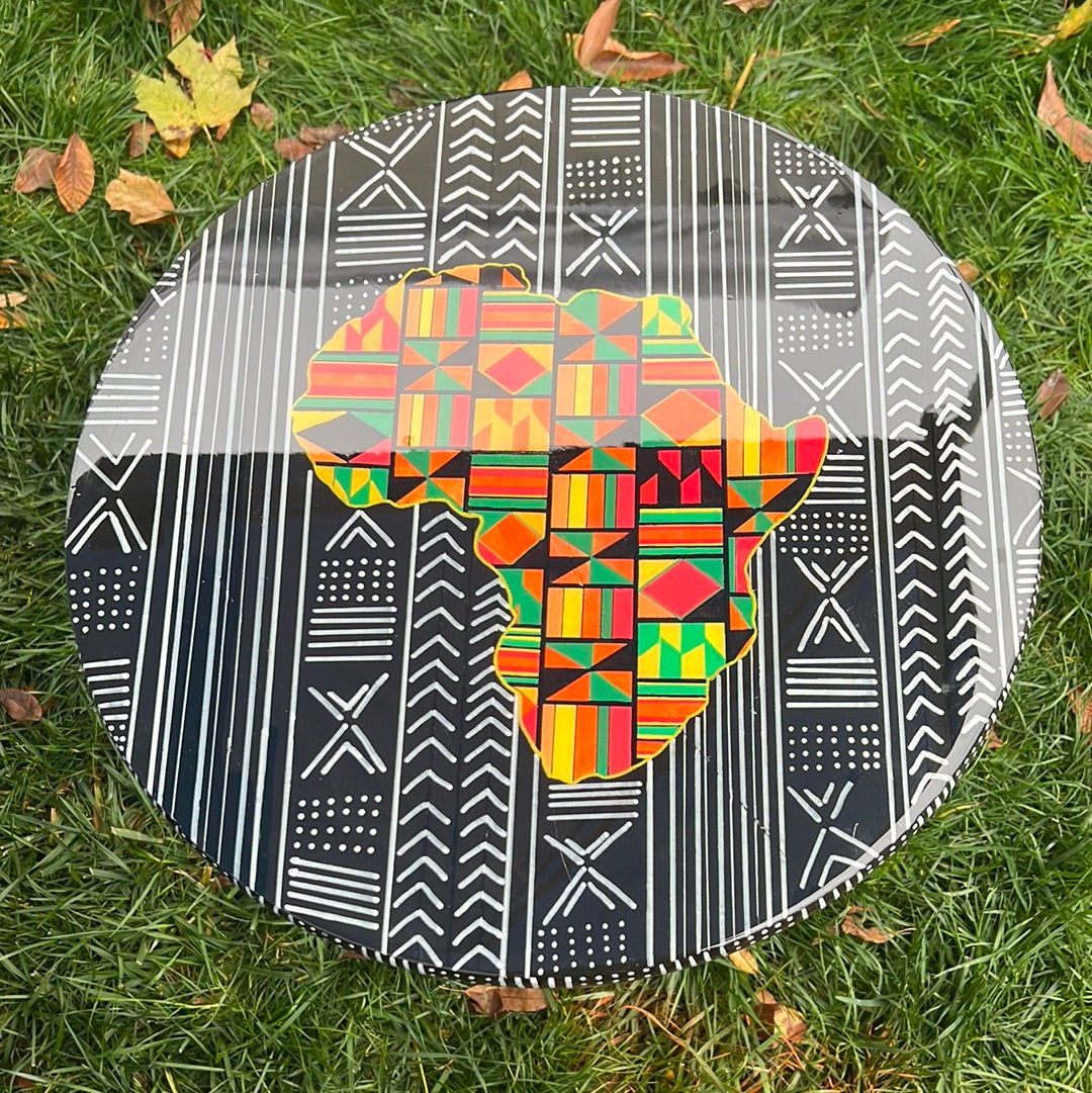 Mixed Print Africa Side Table - M Casey Designs